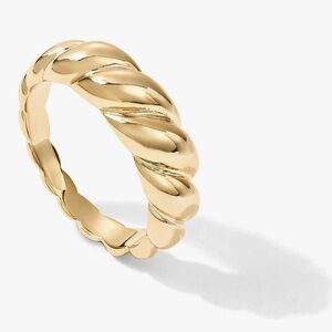 NEW 14K Gold Plated Croissant Dome Ring